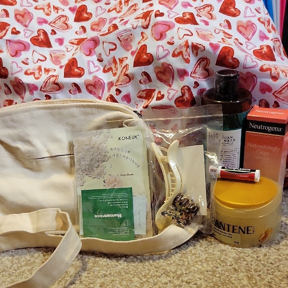 Canvas Zippered Crossbody Spa Self Care Bundle With Pantene Neutrogena & More!